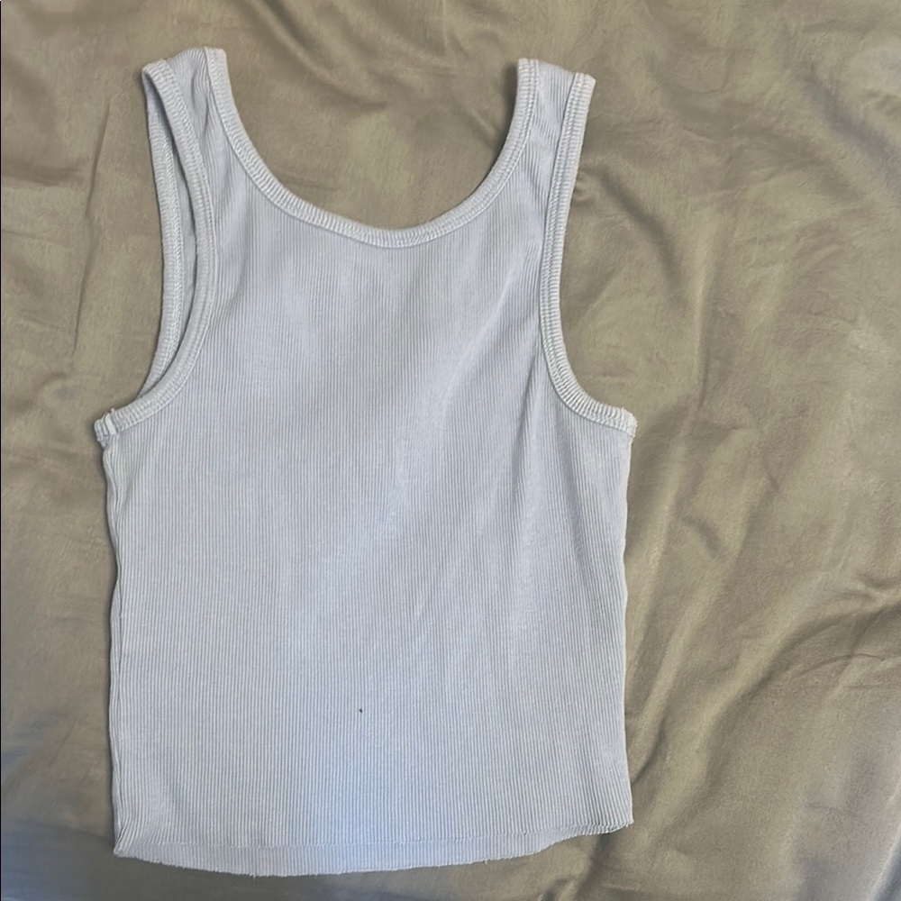 Harlow Blue Ribbed Tank Top - Picture 5 of 5